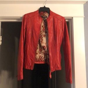 Danier red leather jacket
